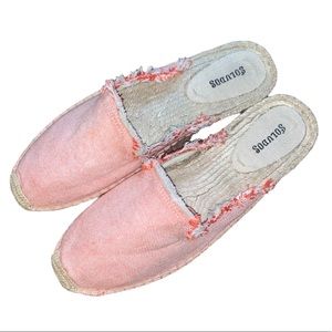 Soludos Frayed Mule Espadrille in Light Red in EUC Size 9